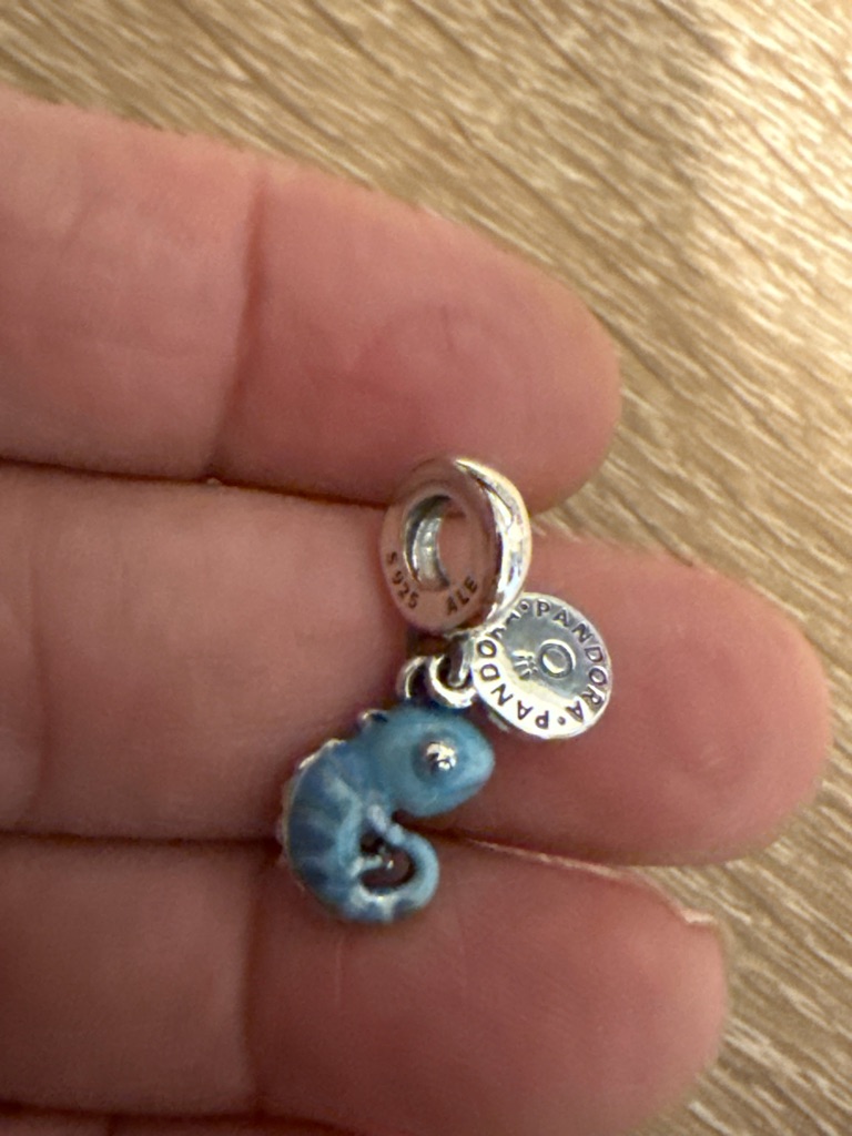 Pandora Blue Enamel Chameleon Charm Dangle